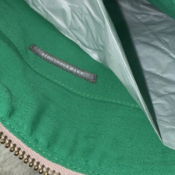 Anthropologie Fiona Beaded Tea Cups Green Blue White Pouch Clutch New NWT - Picture 2 of 2